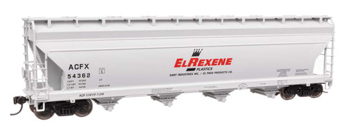 WALM49212  HO ACF 5250 4-Bay Centerflow Covered Hopper - Ready to Run -- El Rexene ACFX #54362