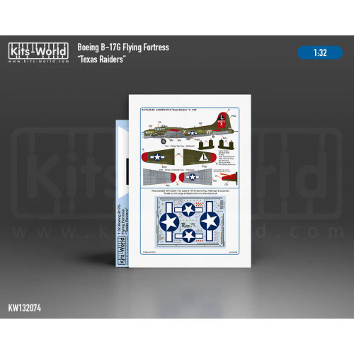 WBS132074 Kit World 1/32 b17g decal Texas Raider KW132074