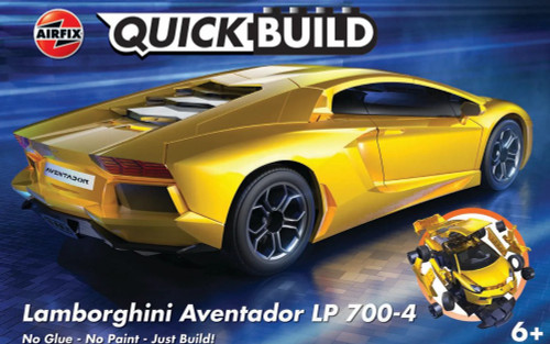 ARXJ6026 Quick Build Lamborghini Aventador LP700-4 Car (Yellow) (Snap)