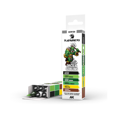 AKIM104 Playmarkers : Orcs & Gobins Acrylic Gamers Paint Set (6 Colors)