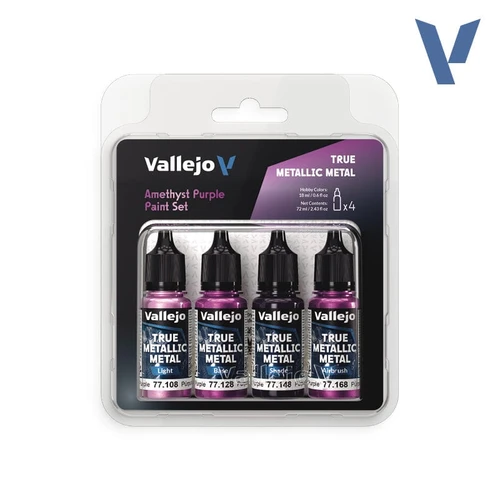 VLJ77255 18ml Amethyst Purple True Metallic Metal Paint Set (4 Colors)