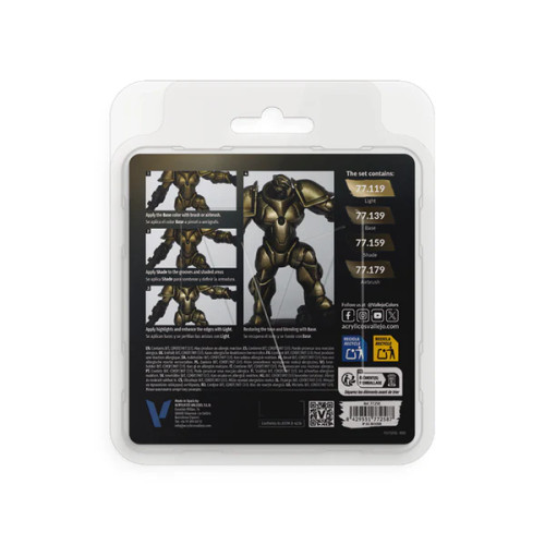 VLJ77258 18ml Aged Metal True Metallic Metal Paint Set (4 Colors)