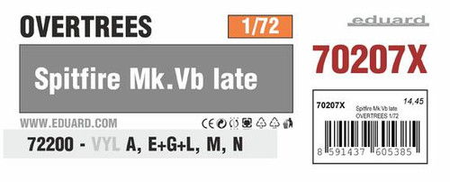 EDU70207X Eduard 1/72 Spitfire Mk.Vb Late OVERTREES