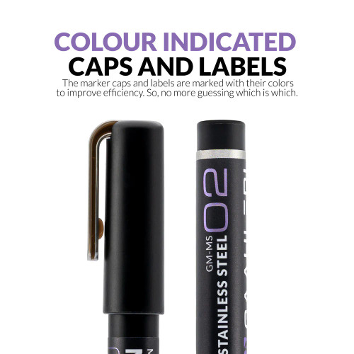 GAA45015 Gaahleri Metallic Series Markers  Stainless Steel 2-pack