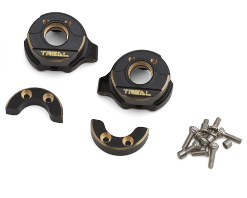(SO) Treal Hobby SCX30 Brass Steering Knuckles (Black) (2) (7.75g ea)