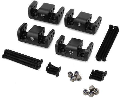 (SO) Treal Hobby Losi LMT 2.0 7075 Aluminum Dual Lower Shock Mounts Set (Black)