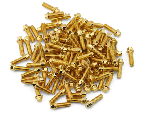(SO) Treal Hobby 1.9 Beadlock Wheel Steel Scale Hex Head Screws (Gold) (100)