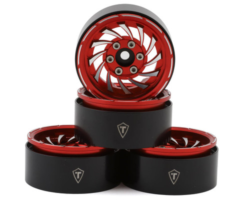 (SO) Treal Hobby Cyclone 1.9" Aluminum Beadlock Wheels (Red) (4) (122.5g)