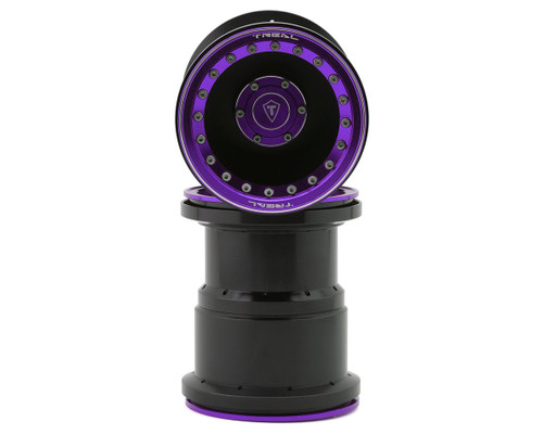 (SO) Treal Hobby 2.6" Aluminum Beadlock Monster Truck Wheels (Purple/Black) (2)