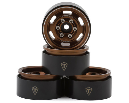 (SO) Treal Hobby 1.55" Type C Vintage Wagon Aluminum Crawler Beadlock Wheels (Bronze)