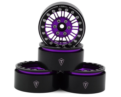 (SO) Treal Hobby 1.9" Type K Multi-Spoke Aluminum Crawler Beadlock Wheels (Purple)