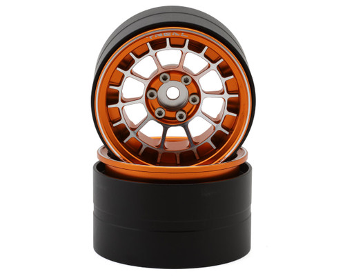 (SO) Treal Hobby 2.2" Type-A Aluminum 1/10 Rock Crawler Beadlock Wheels (Orange)