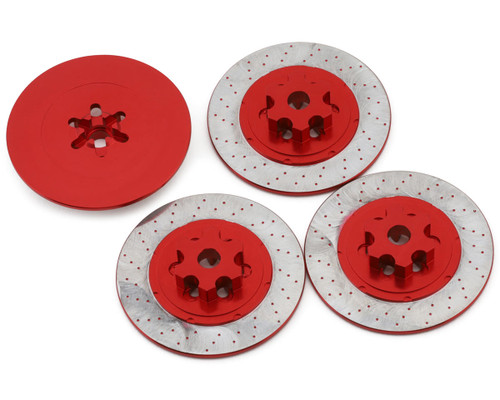 (SO) Kyosho Fazer FZD2 Aluminum Brake Disc Hubs (Red) (4)