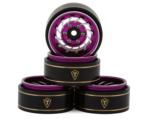 (SO) Treal Hobby Type L 1.0" Aluminum Cyclone Beadlock Wheels (Pink) (4) (27.5g ea)