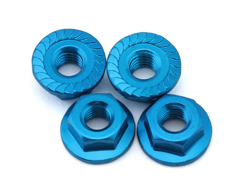 (SO) Tamiya 4mm Aluminum Serrated Wheel Nuts (Blue) (4)
