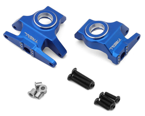 (SO) Treal Hobby Vanquish H10 Optic 7075 Aluminum Front Steering Knuckles (Blue) (2)