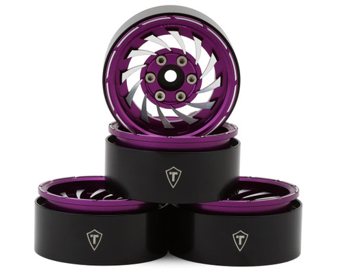 (SO) Treal Hobby Cyclone 1.9" Aluminum Beadlock Wheels (Purple) (4) (122.5g)