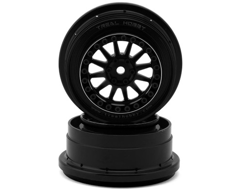(SO) Treal Hobby Type B Aluminum Beadlock Wheels for Traxxas® UDR® (Black/Black) (2)