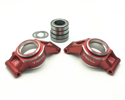 (SO) Treal Hobby 7075 Aluminum Rear Hub Set for Traxxas® X-Maxx® (Red) (2)