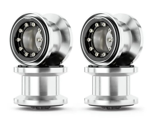 (SO) Treal Hobby 7075 Aluminum Beadlock Wheels for Traxxas® TRX-4MT™ (Silver/Black)