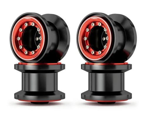 (SO) Treal Hobby 7075 Aluminum Beadlock Wheels for Traxxas® TRX-4MT™ (Black/Red)