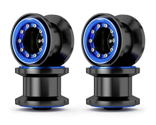 (SO) Treal Hobby 7075 Aluminum Beadlock Wheels for Traxxas® TRX-4MT™ (Black/Blue)