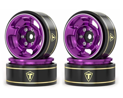 (SO) Treal Hobby Type G 1.0" 5-Spoke Beadlock Classic Wheels (Purple) (4) (27.1g)