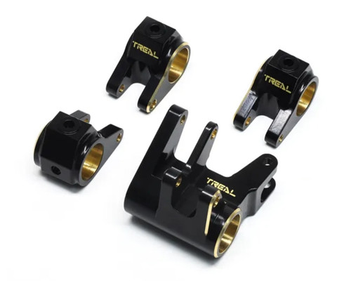 (SO) Treal Hobby Axial SCX10 Pro Brass Shock Link Mount Set (Black) (Front/Rear)