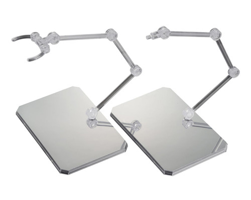 (SO) Bandai Action Base 6 Display Stand (Clear) w/Mirror Stickers For Gundam Models