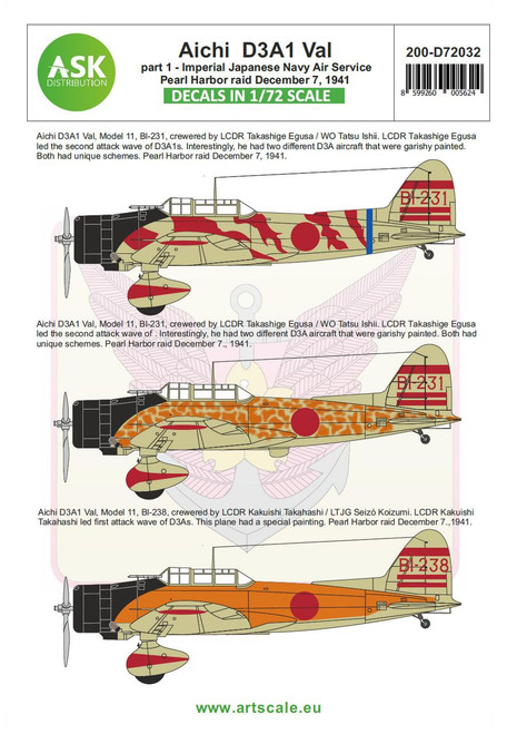 (SO) 1/72 Artscale Aichi D3A1 Val part 1 - Pearl harbor raid, 7. December 1941
