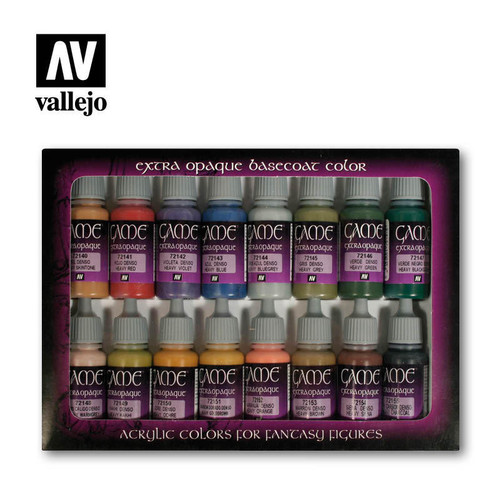 (SO) Vallejo Paint 17ml Bottle Extra Opaques Game Color Paint Set (16 Colors)