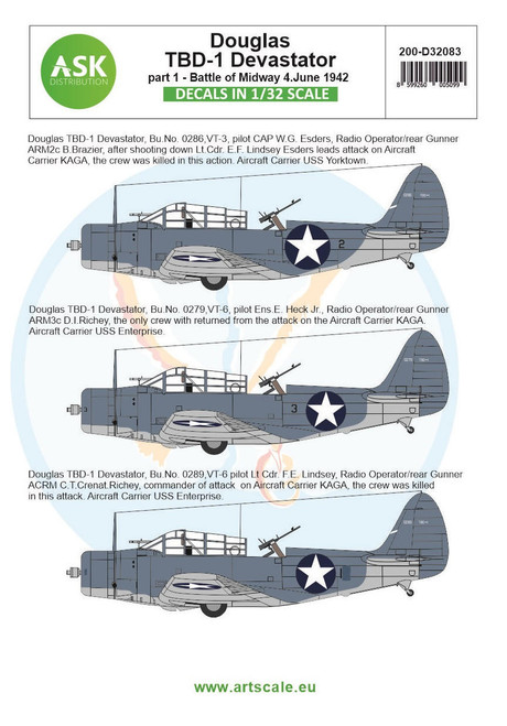 (SO) 1/32 Art Scale Douglas TBD-1 Devastator part 1 - Battle of Midway 4. June 1942