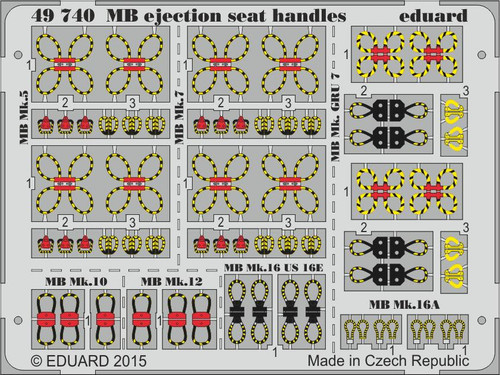 (SO) 1/48 Eduard MB Ejection Seat Handles (Pre-Painted)