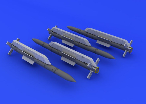 (SO) 1/48 Eduard R77/AA12 Adder Missiles (4) (PE Resin & Decals)