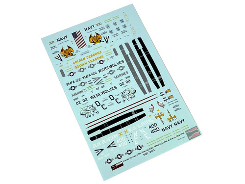 (SO) 1/72 Squadron Decals - F/A-18C Hornets Blue Blasters Golden Dragons and Werewolves