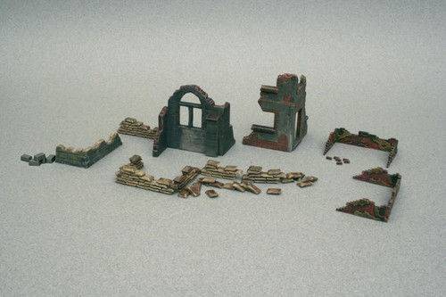 (SO) 1/72 Italeri WWII Ruin Wall Sections & Sandbags