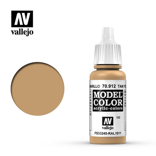(SO) Vallejo Paint 17ml Bottle Tan Yellow Model Color