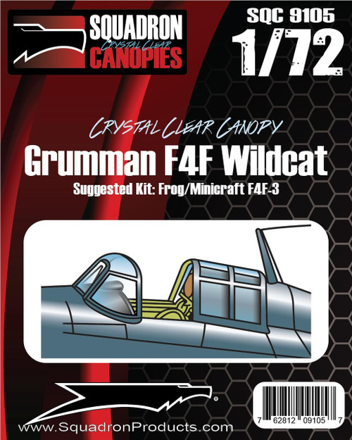 (SO) 1/72 Squadron Crystal Clear Canopy - Grumman F4F Wildcat (Frog / Minicraft)