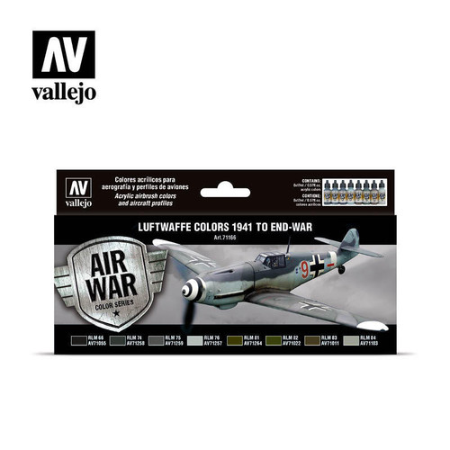 (SO) Vallejo Paint 17ml Bottle Luftwaffe 1941 to End War Model Air War Paint Set (8 Colors)
