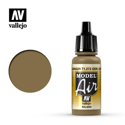 (SO) Vallejo Paint 17ml Bottle German Yellow Brown Model Air