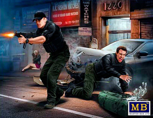 (SO) 1/24 Master Box The Heist Johnson Brothers w/Money in Shootout
