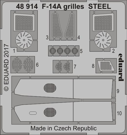 (SO) 1/48 Eduard F-14A Grilles Steel for Tamiya