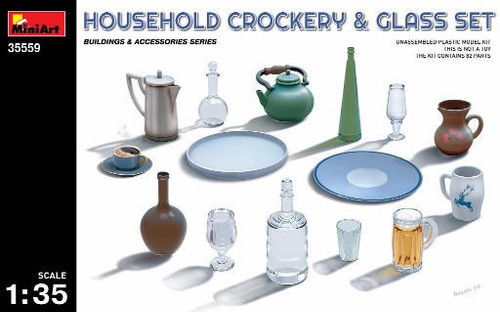 (SO) 1/35 Miniart Household Crockery & Glass Set