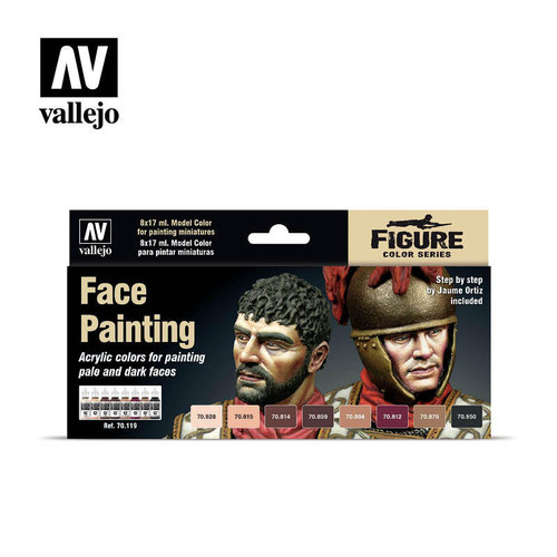 (SO) Vallejo Paint 17ml Bottle Face Painting Set (8 Colors)