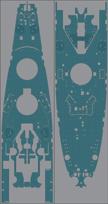 (SO) 1/350 Pontos Model USS BB-63 Missouri Wooden Deck set Blue Deck