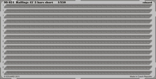 (SO) 1/350 Eduard Railings 45' 3 Bars Short