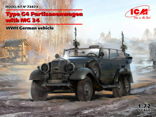 (SO) 1/72 ICM Type G4 Partisanenwagen with MG 34 Plastic Model Kit