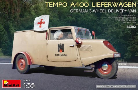 (SO) 1/35 Miniart Tempo A400 Lieferewagen German 3-Wheel Delivery Van