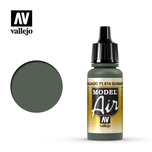 (SO) Vallejo Paint 17ml Bottle Gunship Green Model Air