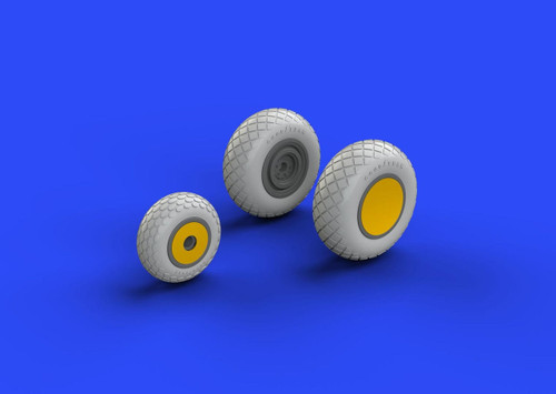 (SO) 1/48 Eduard P38 Wheels for Academy (PE & Resin)